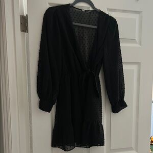 Zara Black Sheer Polka Dot romper